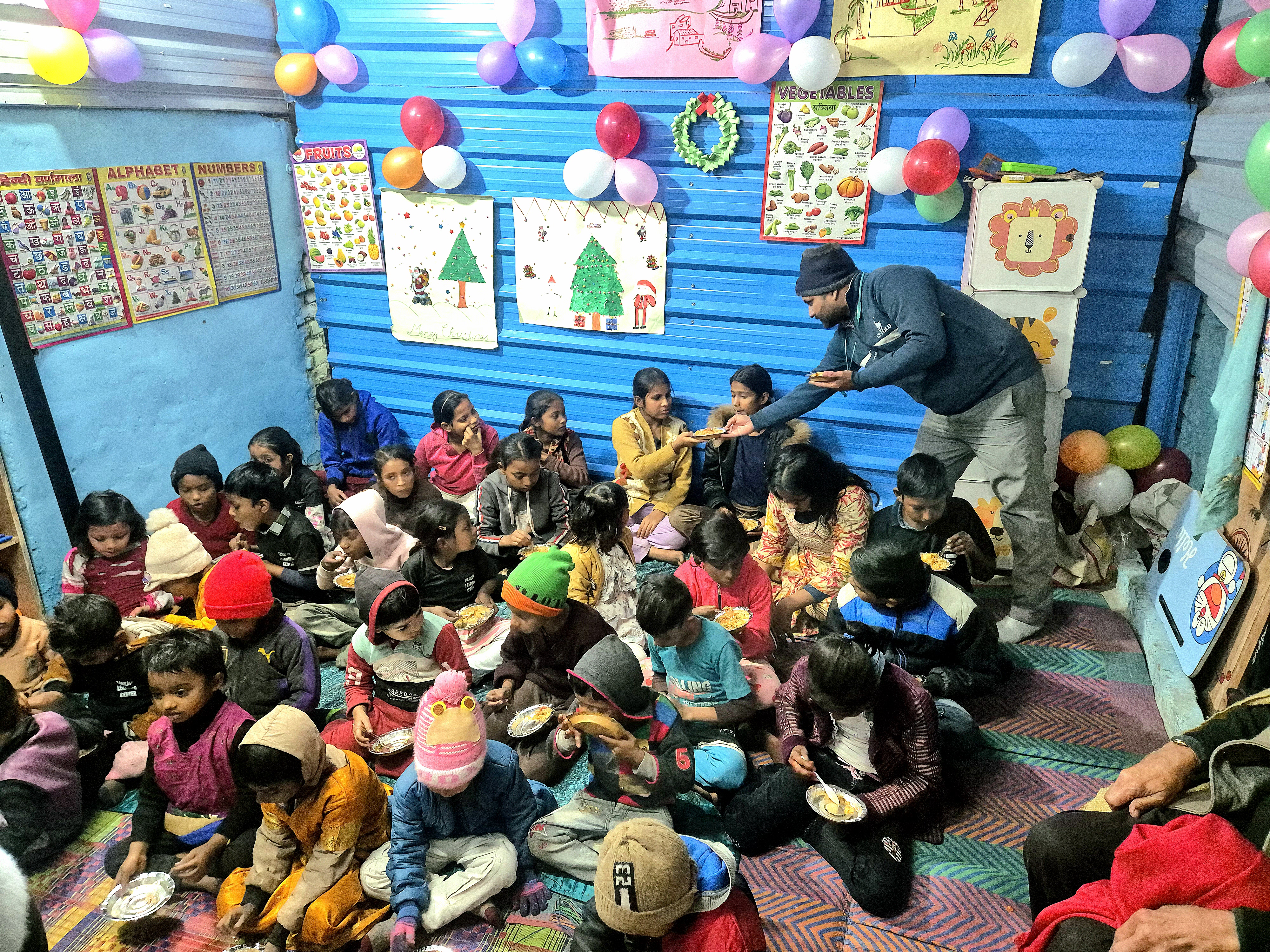 Students during a meal break