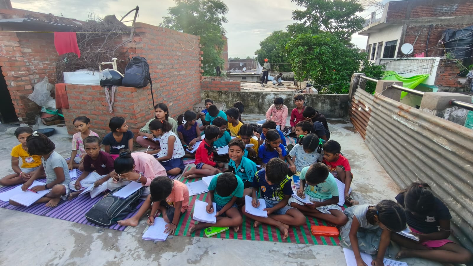 Teacher helping a student